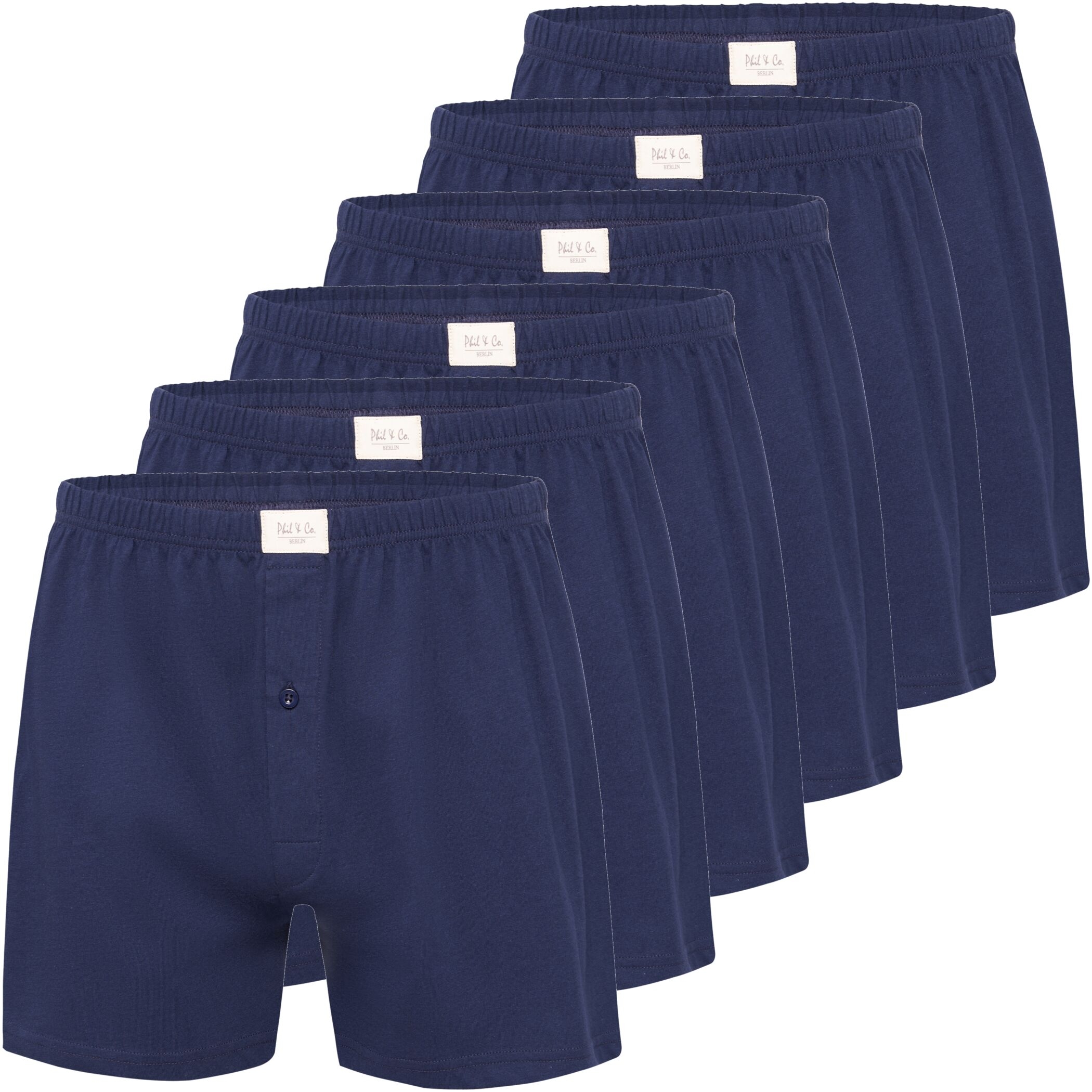 Herren Jersey Shorts 6er Pack Marine Blau