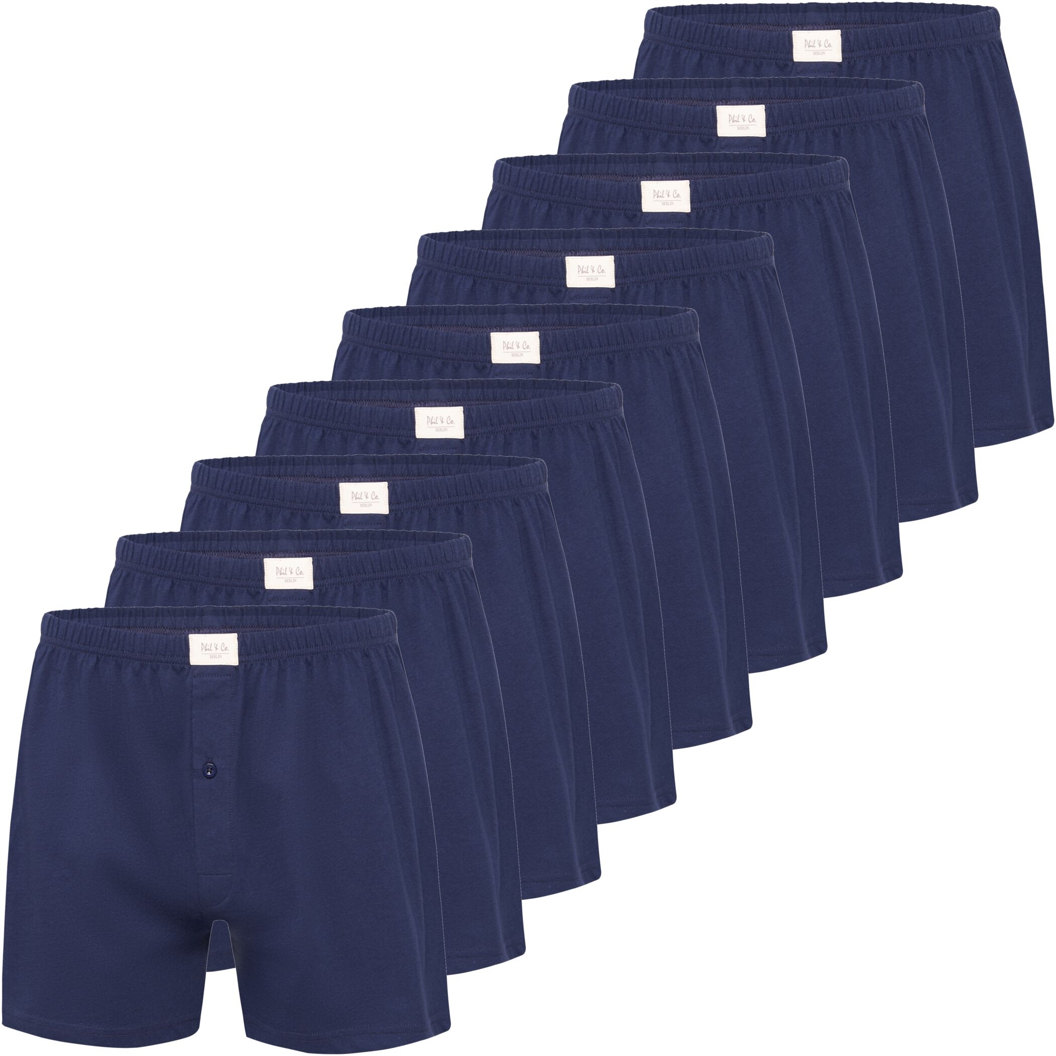 Herren Jersey Shorts 9er Pack Marine Blau