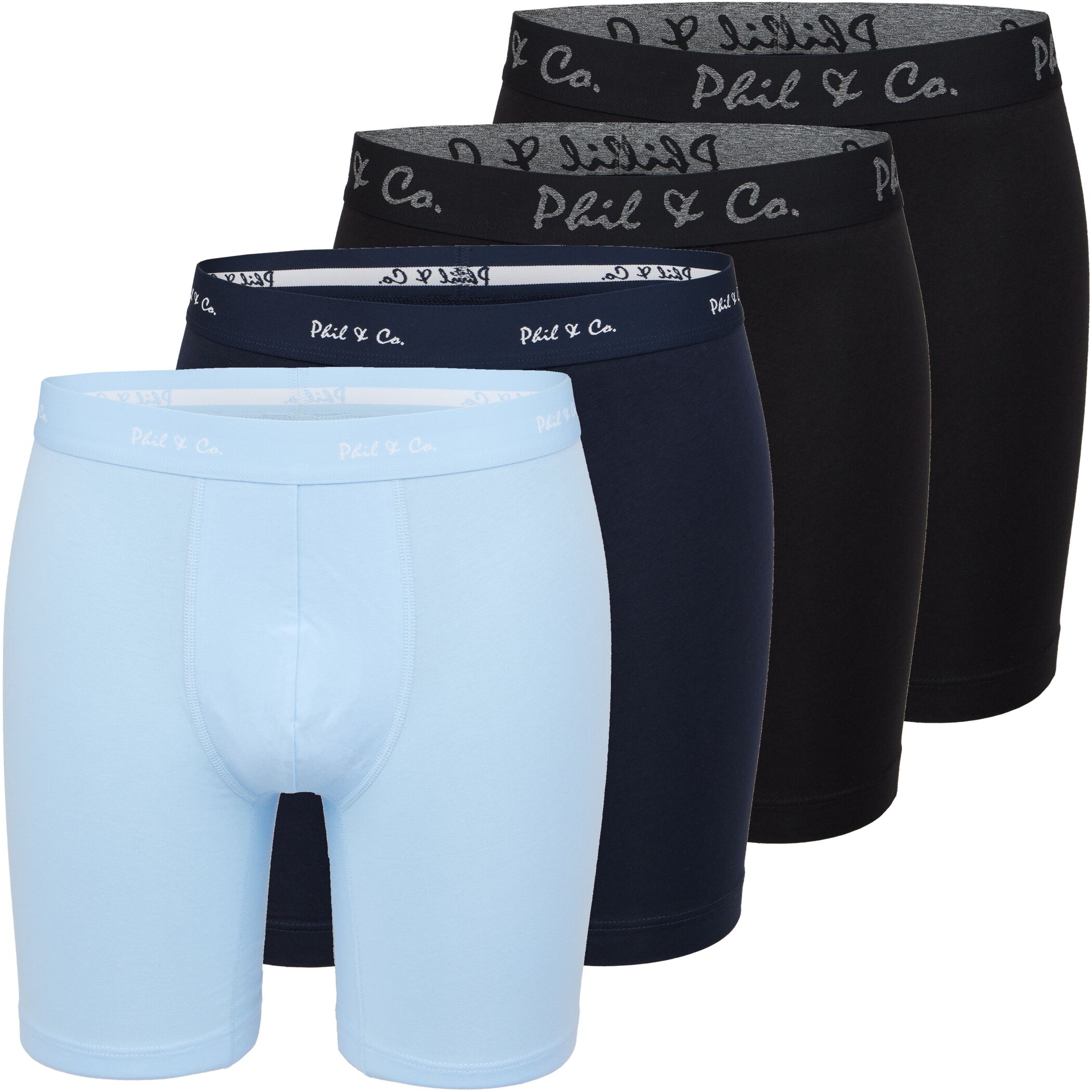 Herren Longboxer 4er Pack Schwarz Blau