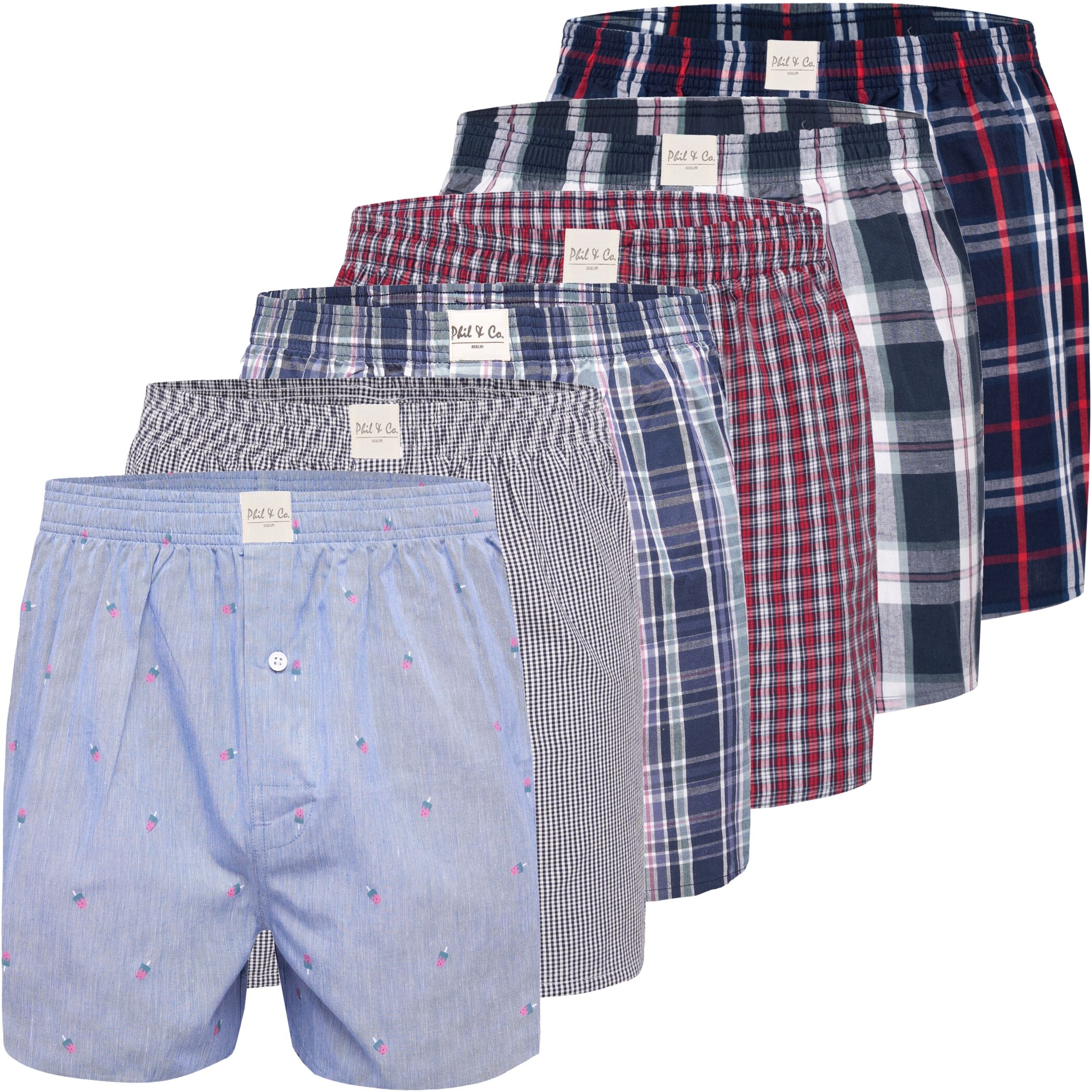 Herren Webboxer 6er Pack Design 110