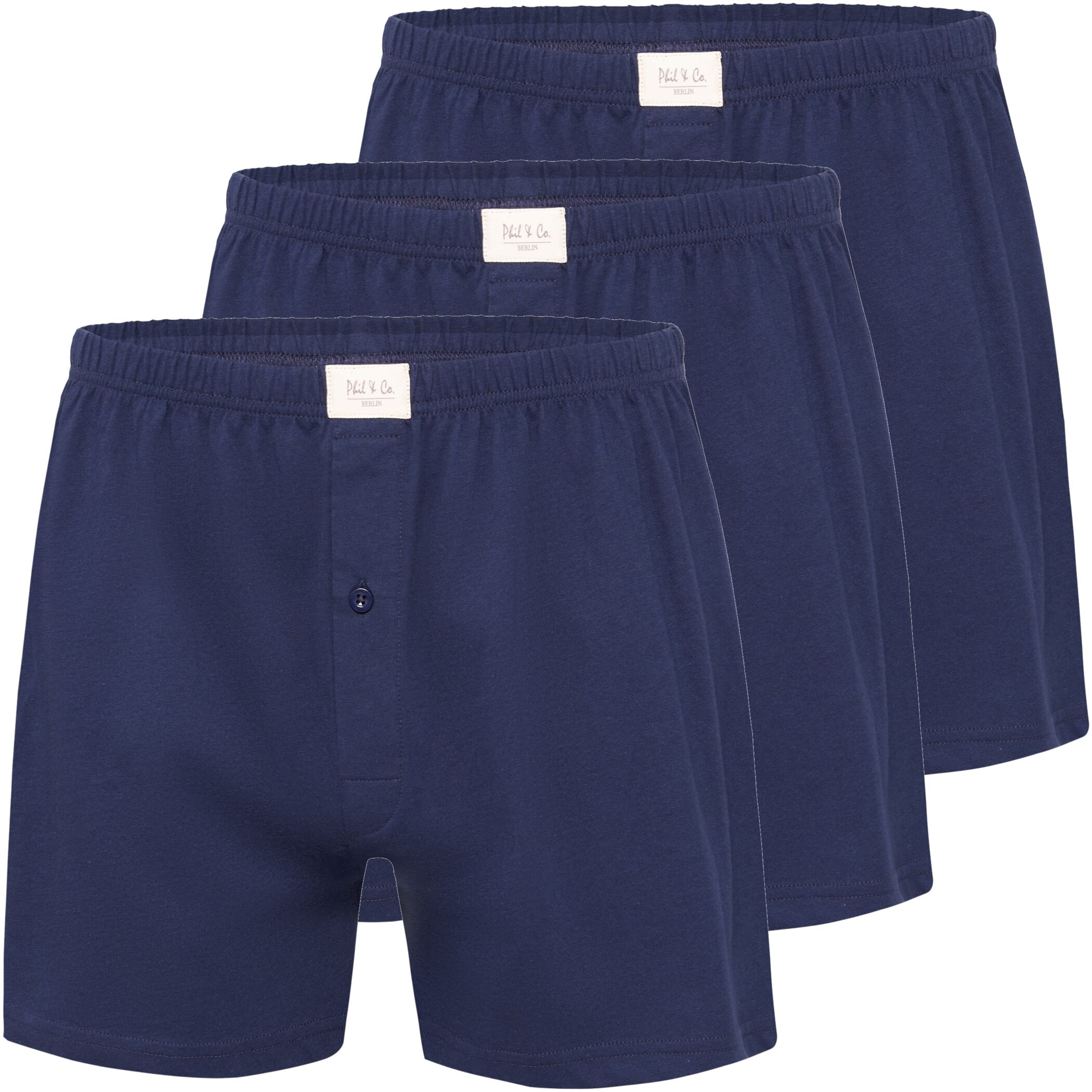 Herren Jersey Shorts 3er Pack Marine Blau