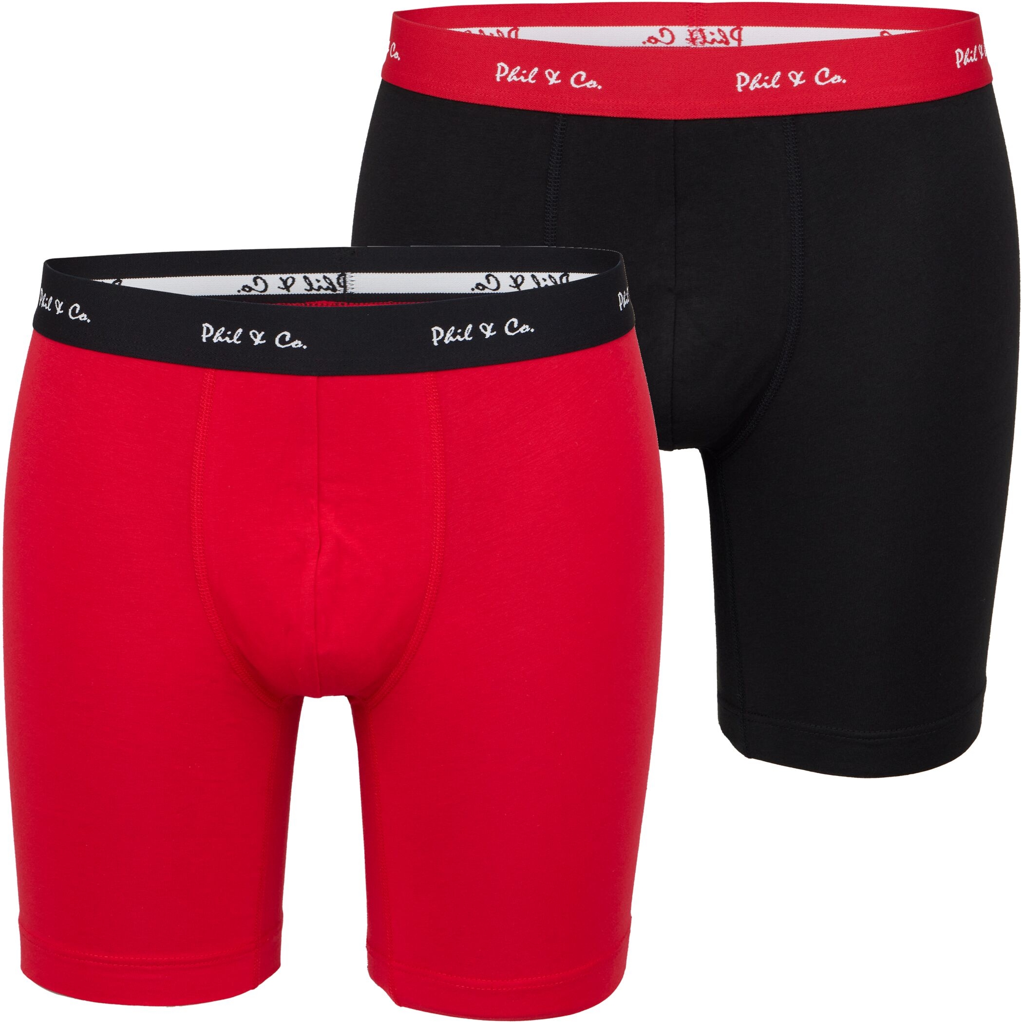 Herren Longboxer 2er Pack Schwarz Rot