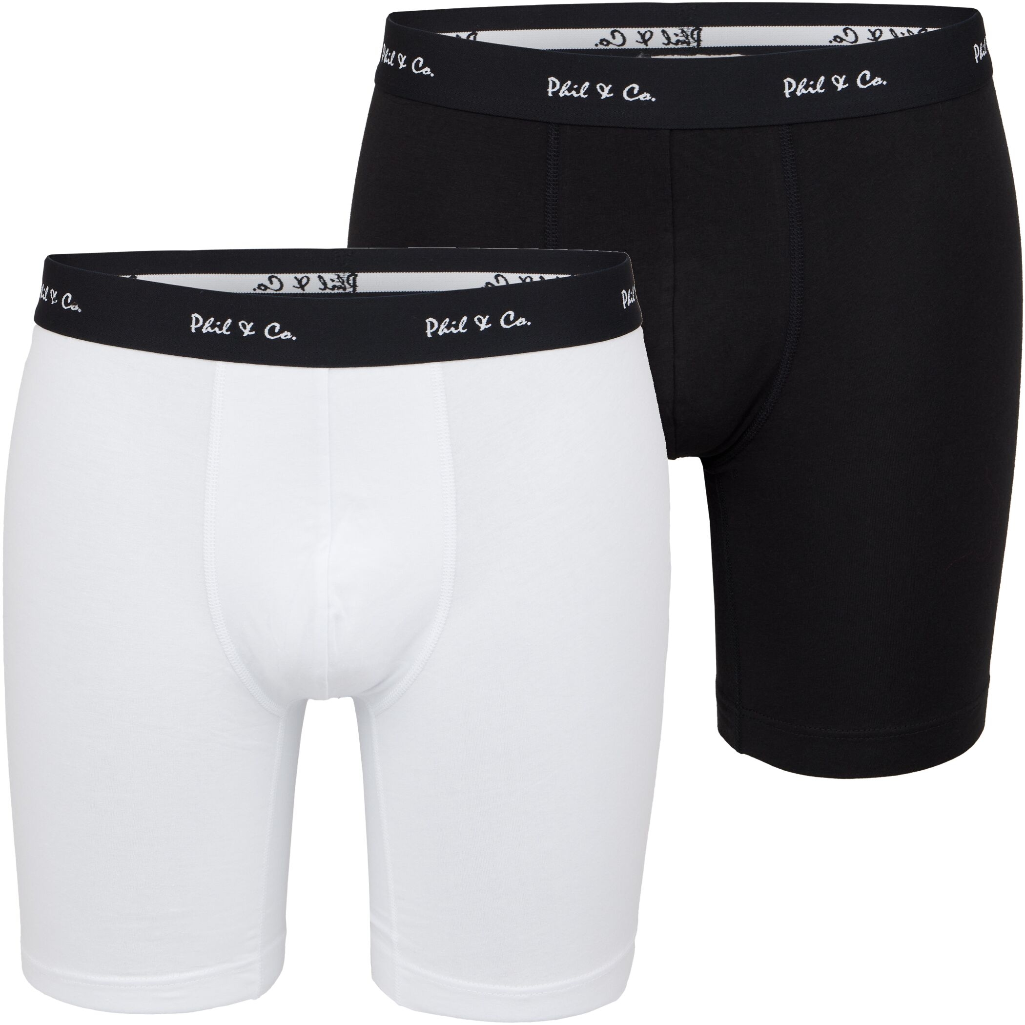 Herren Longboxer 2er Pack Schwarz Weiss